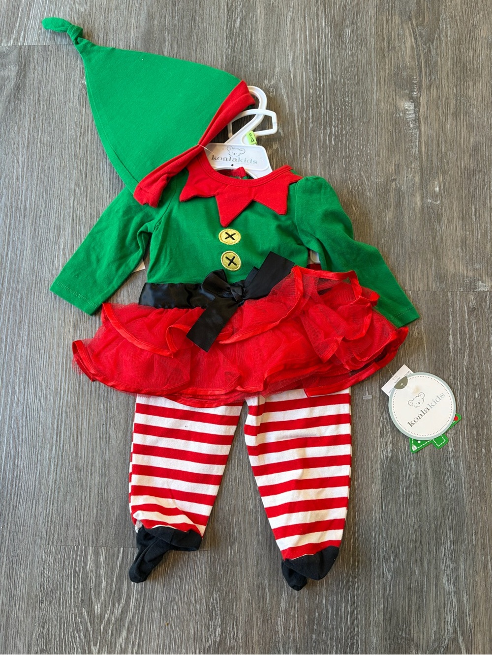 NWT Koala Kids Baby Girl Christmas Elf Outfit 0-3M